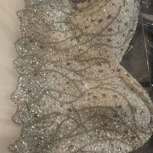 Sara’s bridal size 22 white with silver beading wedding dress
